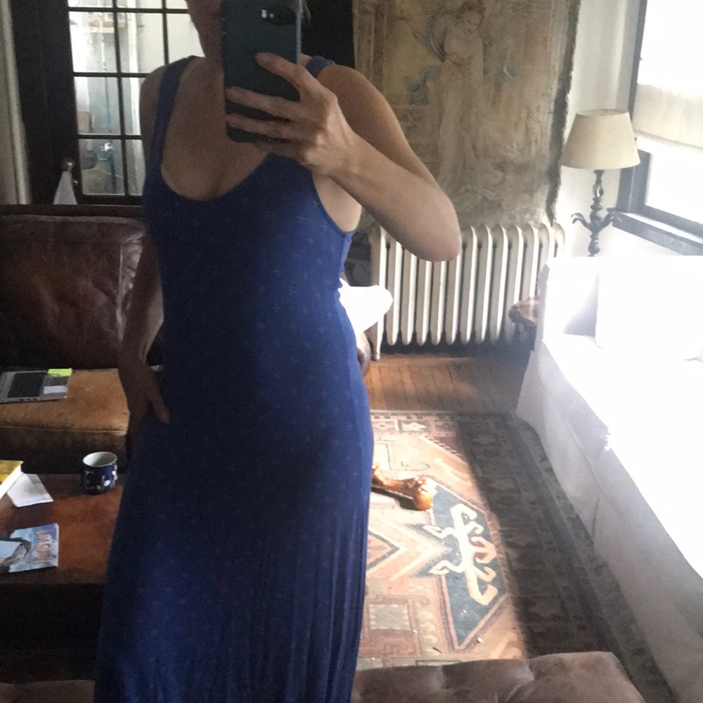 Dark/periwinkle blue maxi dress (95%rayon, 5% spandex